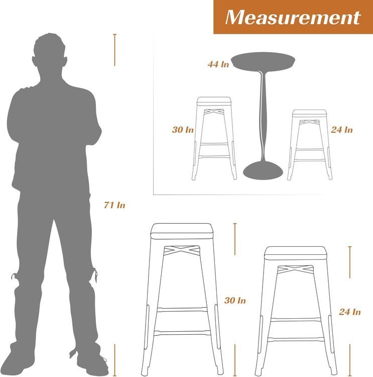 No. 1 - Furmax 30 Inches Metal Bar Stools - 2