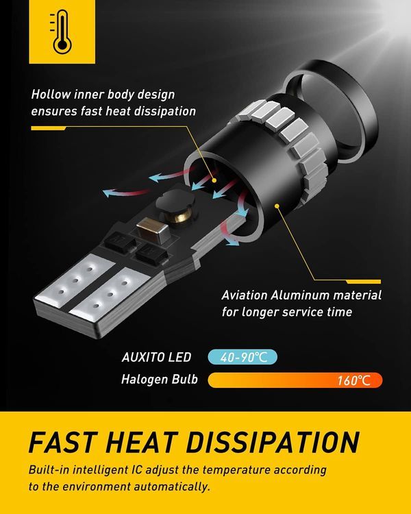 No. 1 - AUXITO T10 LED Courtesy Step Light Bulbs - 5