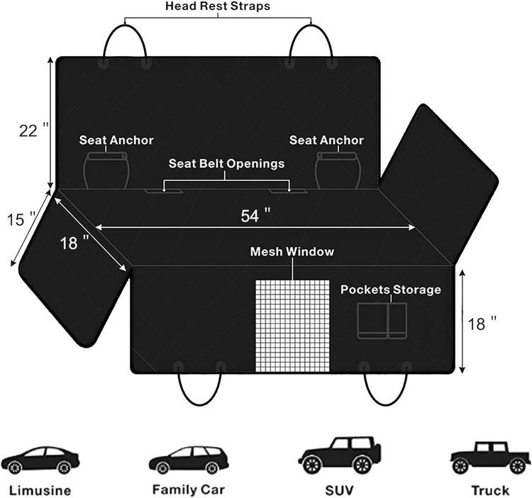 No. 9 - Femuar Dog Car Seat Cover - 5