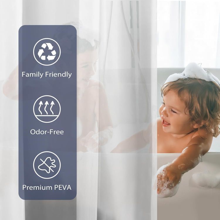 No. 2 - LOVTEX Clear Shower Curtain Liner - 5