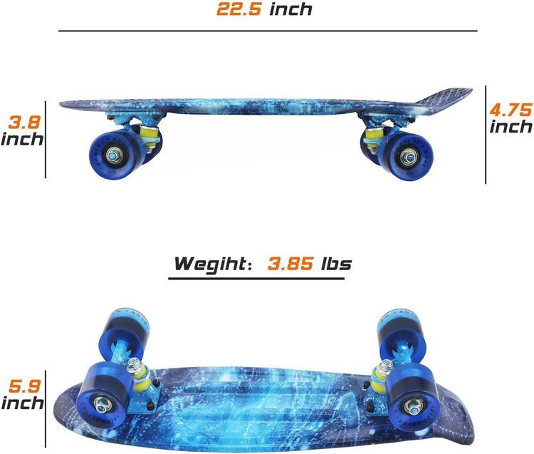 No. 3 - Meketec Skateboards Complete 22 Inch Mini Cruiser Retro Skateboard - 3