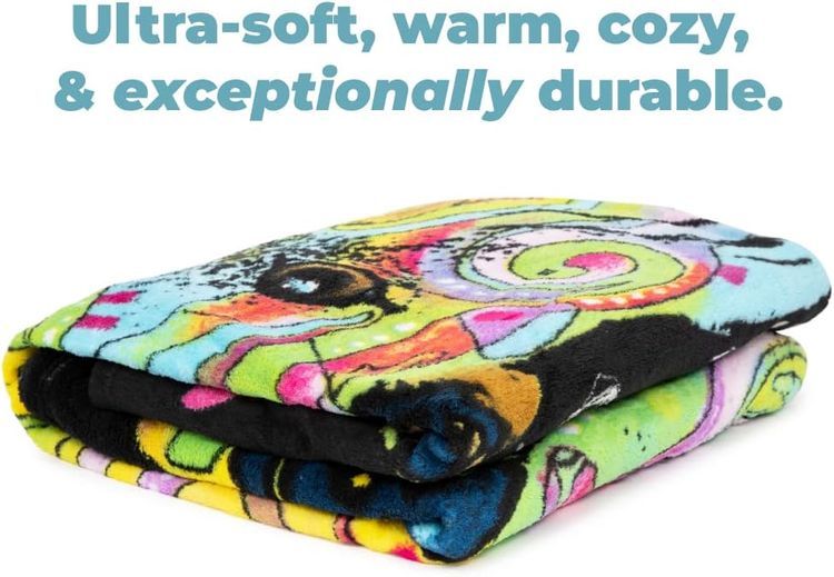 No. 8 - Dawhud Direct Colorful Pit Bull Fleece Blanket - 2