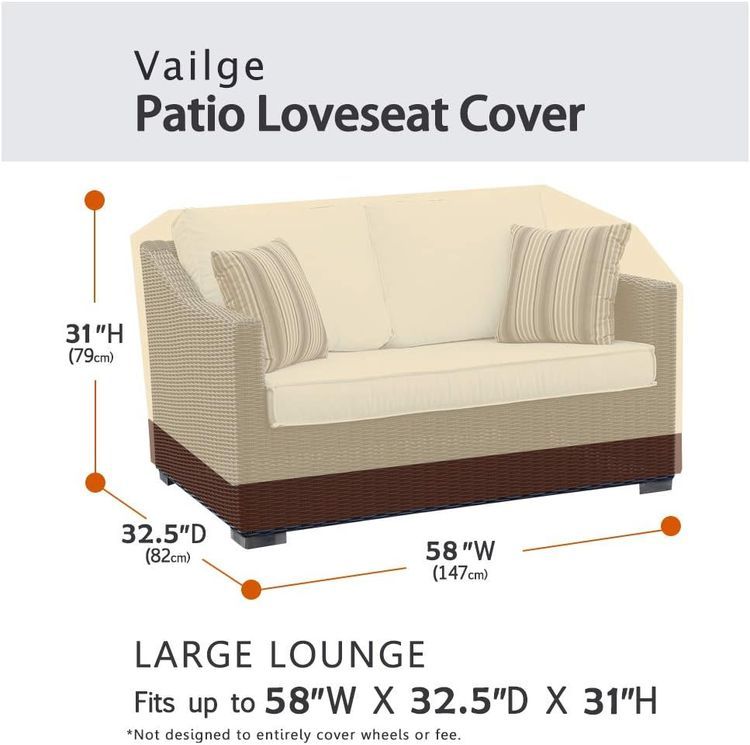 No. 1 - Vailge 2-Seater Heavy Duty Patio Bench Loveseat Cover - 2