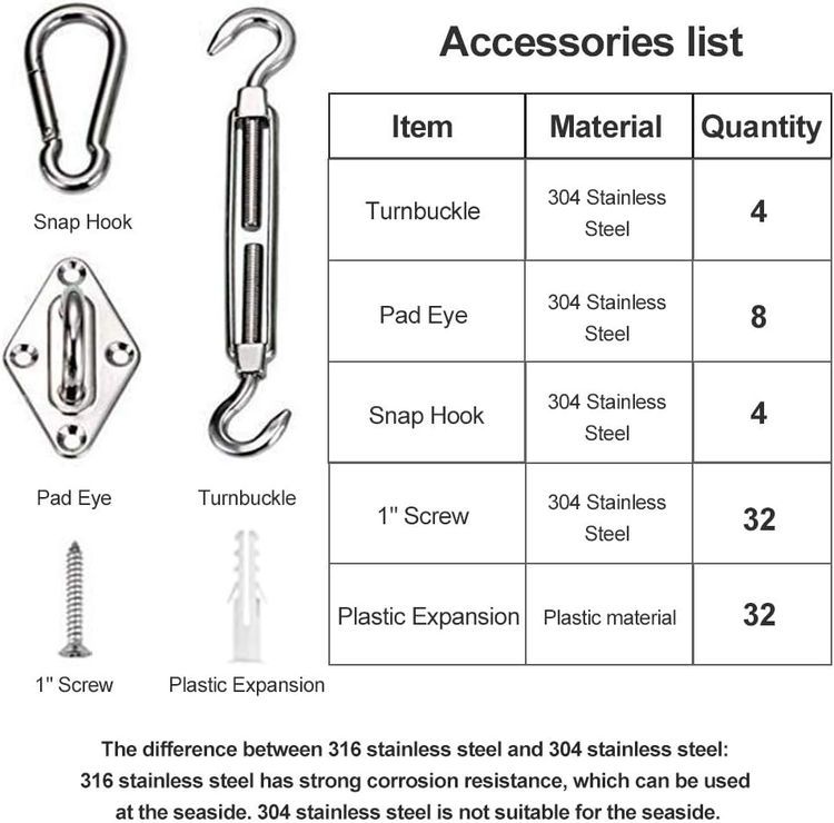 No. 7 - Shade Sail Hardware Kit - 3