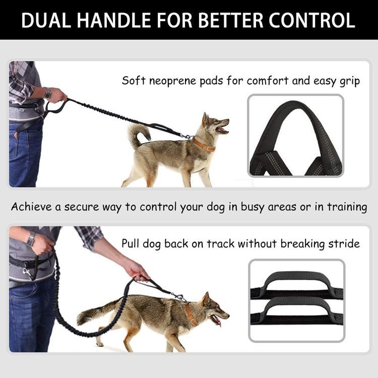 No. 3 - Hands Free Dog Leash Bungee Retractable Dog Running Waist Leash - 4