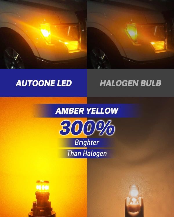 No. 5 - AUTOONE 194 LED Bulb Amber Yellow - 3