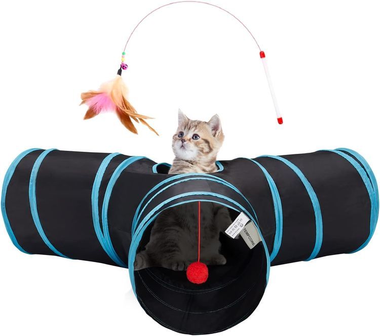 No. 1 - Tempcore Pet Cat Tunnel Tube Toys 3 Way Collapsible - 1