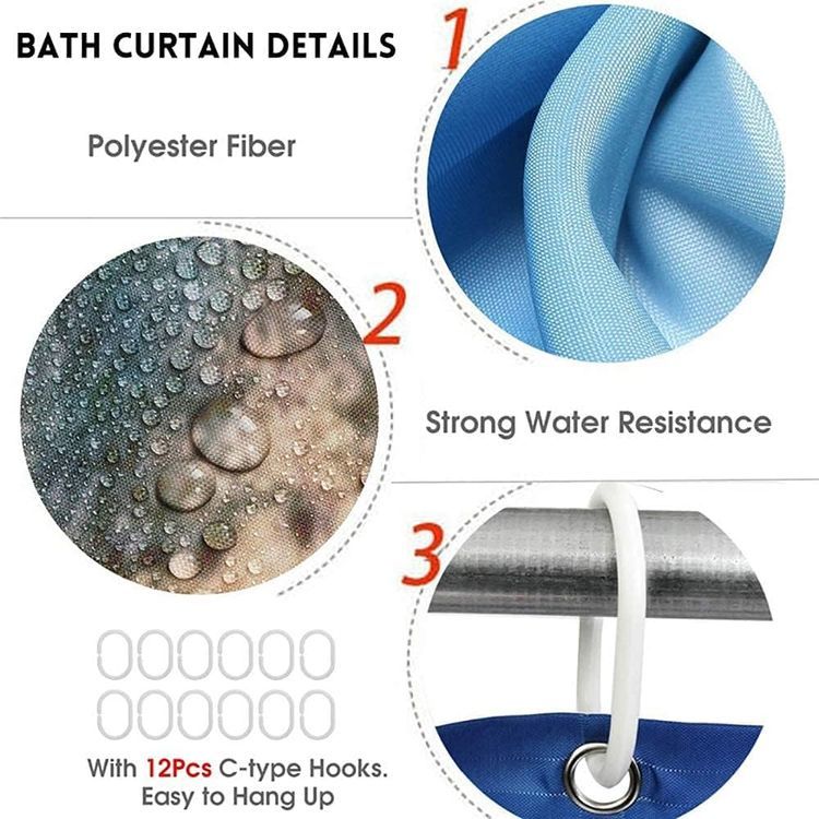 No. 6 - jieprom 4PCS Red Rose and Lion Shower Curtain Set with Non-Slip Rugs - 4