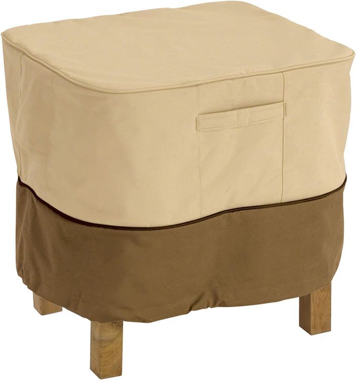 No. 5 - Classic Accessories Veranda Water-Resistant 21 Inch Square Patio Ottoman/Side Table Cover - 1