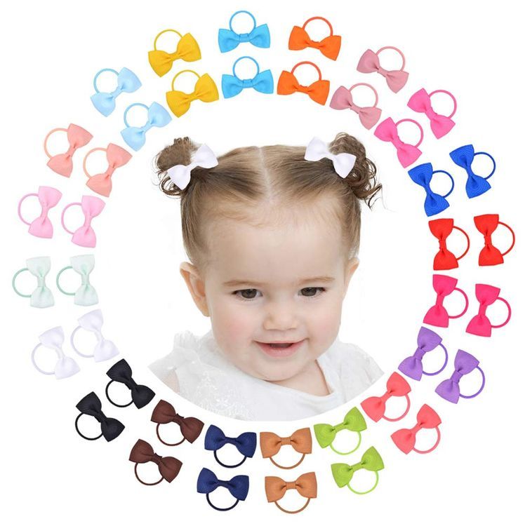 No. 7 - 40PCS Baby Girls Hair Bows Ties - 1