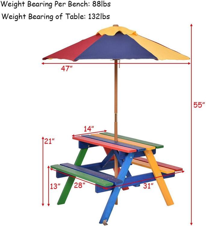 No. 9 - Costzon Kids Picnic Table - 3