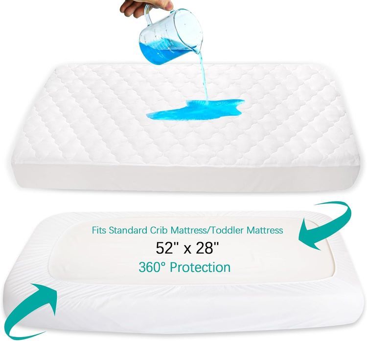 No. 1 - Crib Mattress Protector Waterproof & Noiseless Crib Mattress Pad Cover - 3