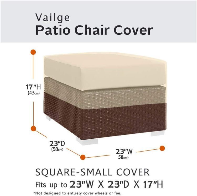 No. 3 - Vailge Square Patio Ottoman Cover - 2