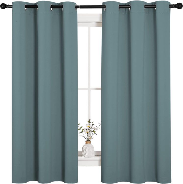 No. 4 - NICETOWN Modern Greyish Blue Blackout Curtains - 2