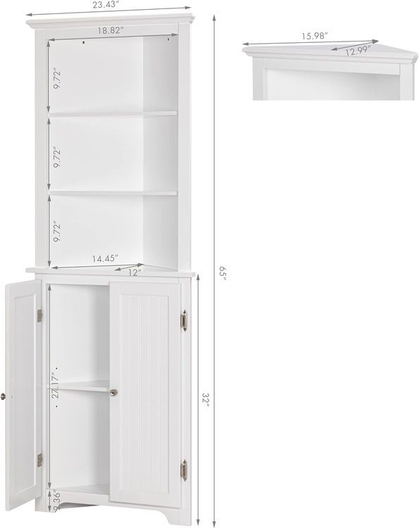 No. 5 - UTEX Tall Bathroom Corner Cabinet - 3