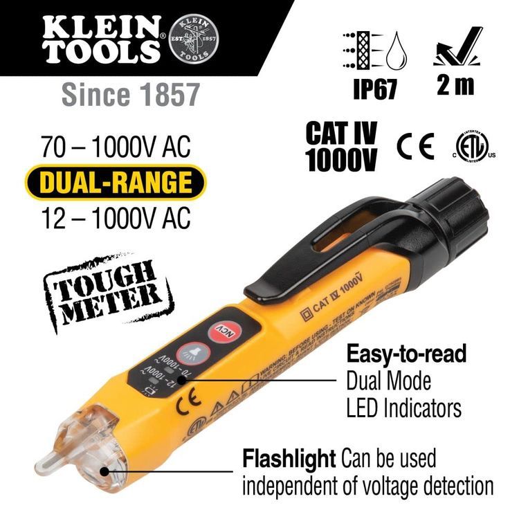 No. 4 - Klein Tools NCVT3P Dual Range Non Contact Voltage Tester - 2