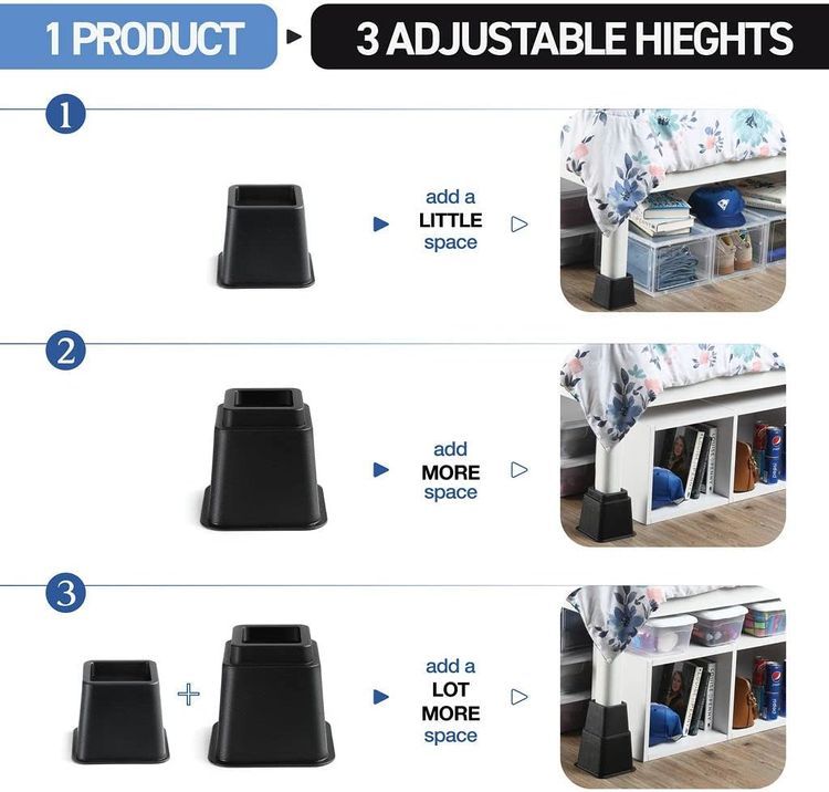 No. 6 - Home-it Adjustable Bed Risers - 3