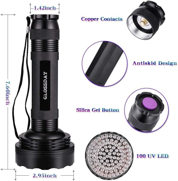 No. 10 - GLOSSDAY UV Flashlight Black Light - 2