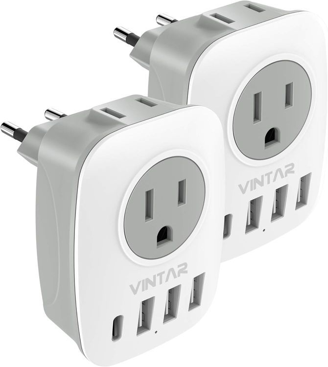 No. 6 - VINTAR European Travel Plug Adapter - 1