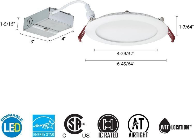 No. 2 - Lithonia Lighting Wafer-Thin LED Recessed Downlight - 3