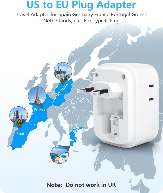 No. 9 - LENCENT European Travel Plug Adapter - 3