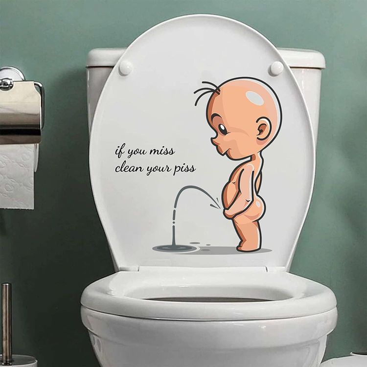 No. 10 - X-xdaonl Cartoon Villain Toilet Lid Decals - 1