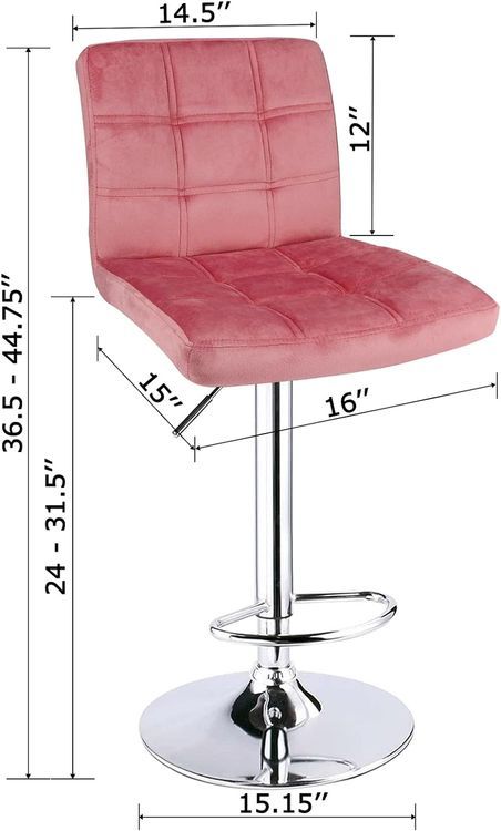 No. 2 - Leopard Outdoor Products Velvet Pink Square Back Patio Stools & Bar Chairs - 2