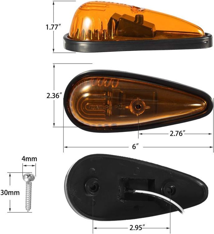 No. 9 - Partsam Amber Teardrop Cab Light - 2