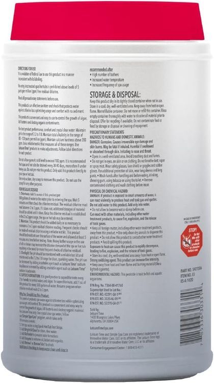 No. 10 - LEISURE TIME E5 Spa 56 Chlorinating Granules - 2