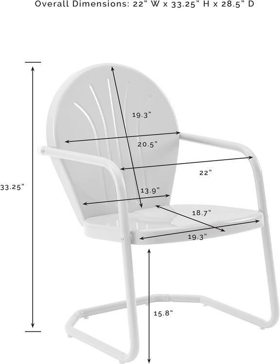 No. 9 - Crosley Furniture CO1001A-TG Griffith Retro Metal Outdoor Chair - 4