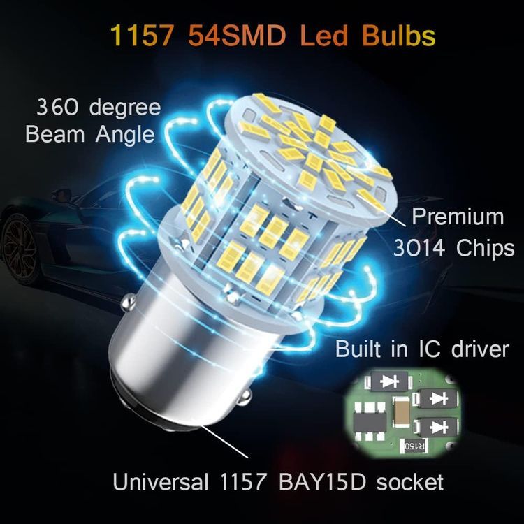 No. 9 - Melphan-Auto 1157 Led Brake Light Bulb - 4