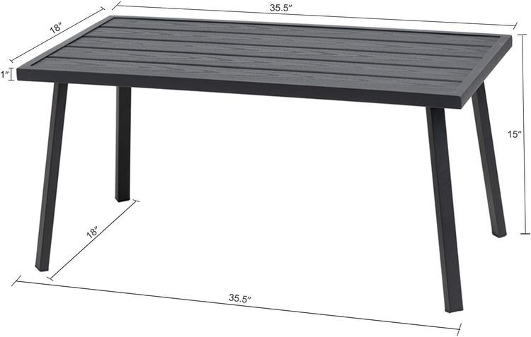 No. 2 - C-Hopetree Small Metal Outdoor Coffee Side Table - 4