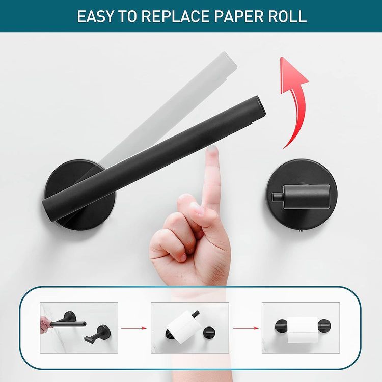 No. 3 - POKIM Black Toilet Paper Holder - 2
