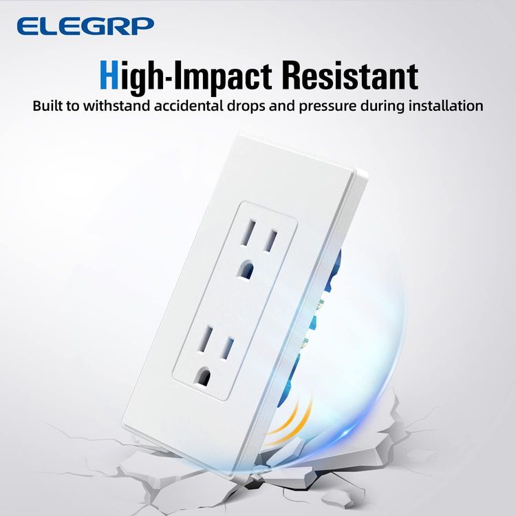 No. 4 - ELEGRP Matte White Standard Decorator Electrical Wall Receptacle Outlet - 4