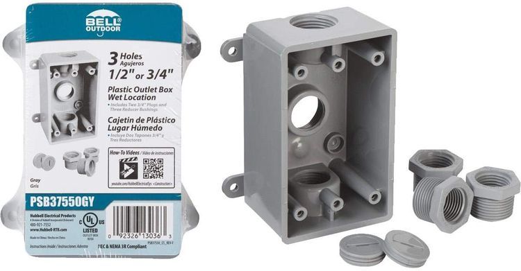 No. 6 - BELL PSB37550GY Single-Gang Weatherproof Outlet Box - 1