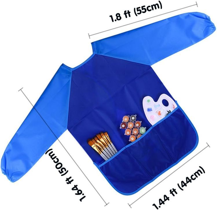 No. 4 - KUUQA Waterproof Children Art Smock Kids Art Aprons with 3 Roomy Pockets - 3