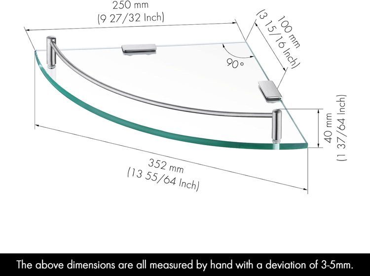 No. 7 - KES Glass Corner Shelf - 2