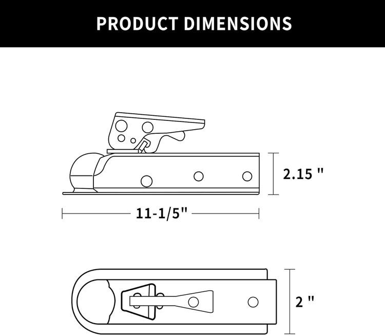 No. 6 - METOWARE Straight Trailer Coupler - 2