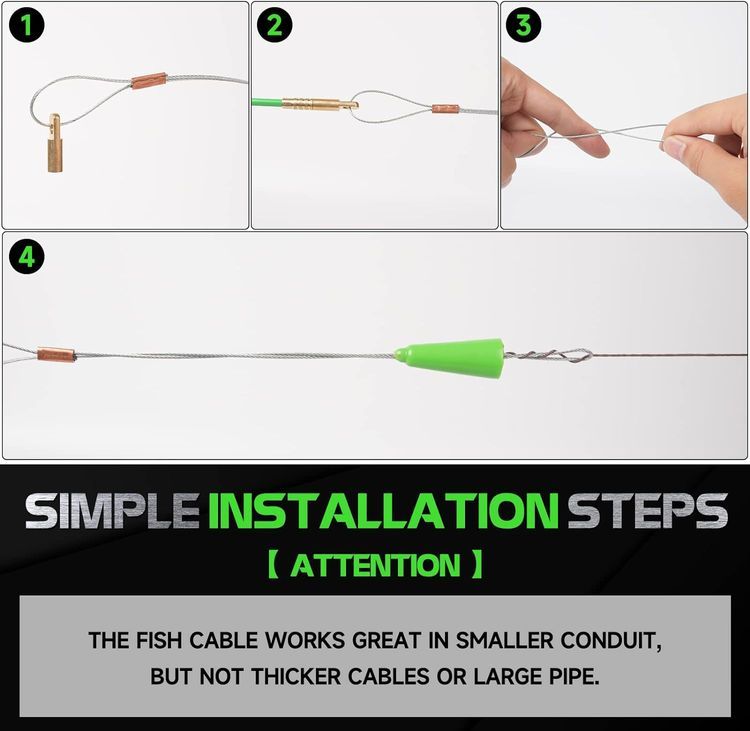 No. 8 - FTIHTRY Fiberglass Running Electrical Wire Cable Glow Rods Wire Pulling Kit - 5