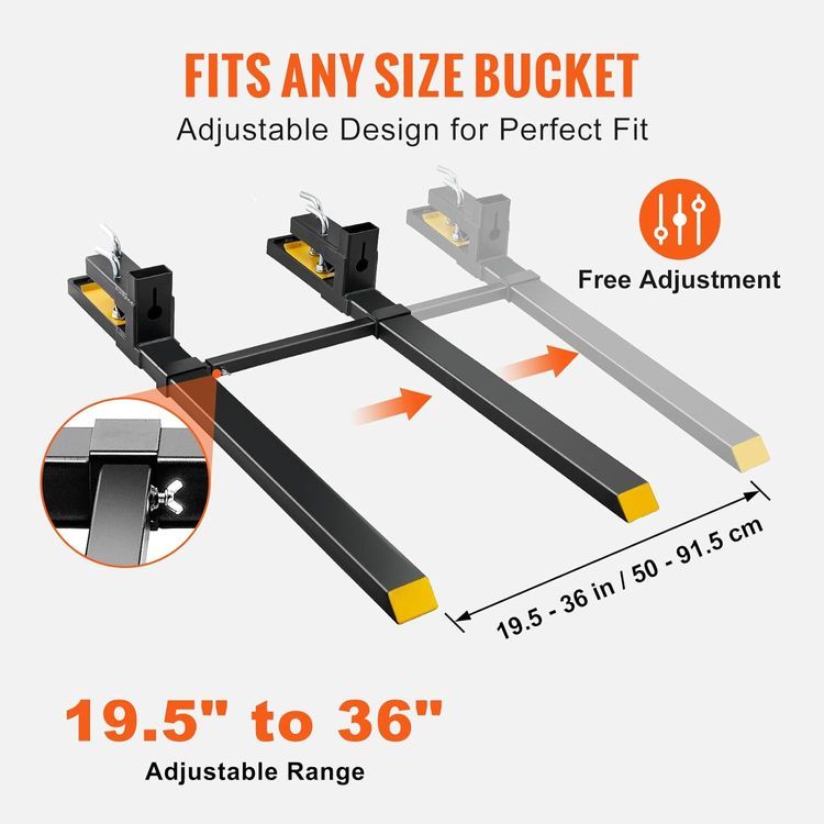 No. 6 - VEVOR 60" 4000 lbs Heavy Duty Pallet Forks - 4