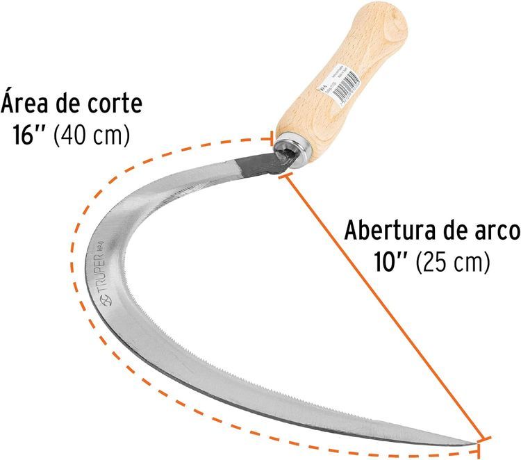 No. 10 - TRUPER HP-0 Serrated Grass Hooks 16" (41cm) 10" (25cm) - 3