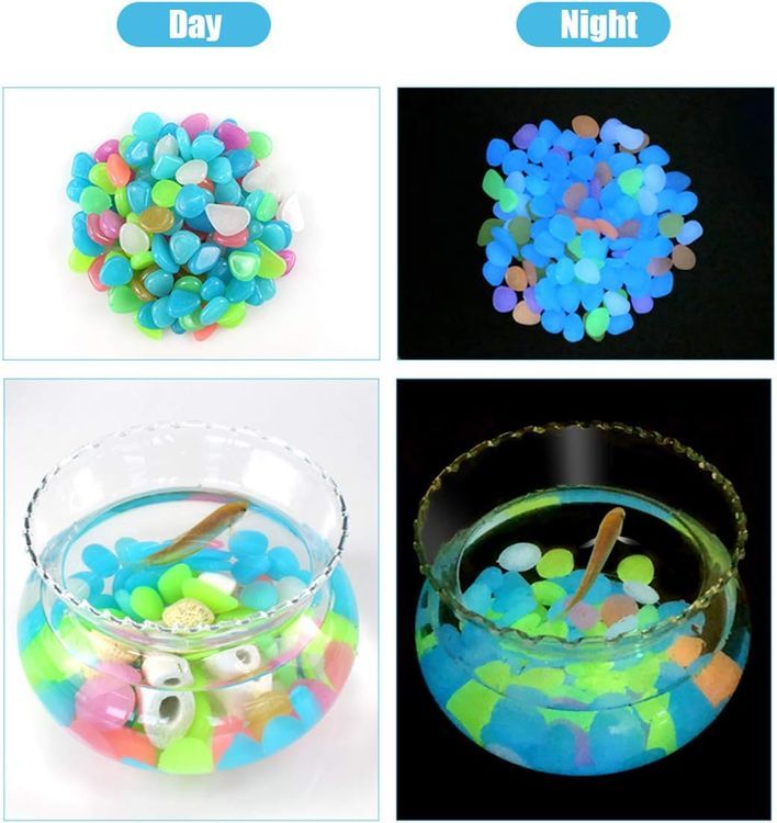 No. 3 - QIAONIUNIU 100 Pcs New Colorful Glow in The Dark Pebbles Stones Rocks - 3