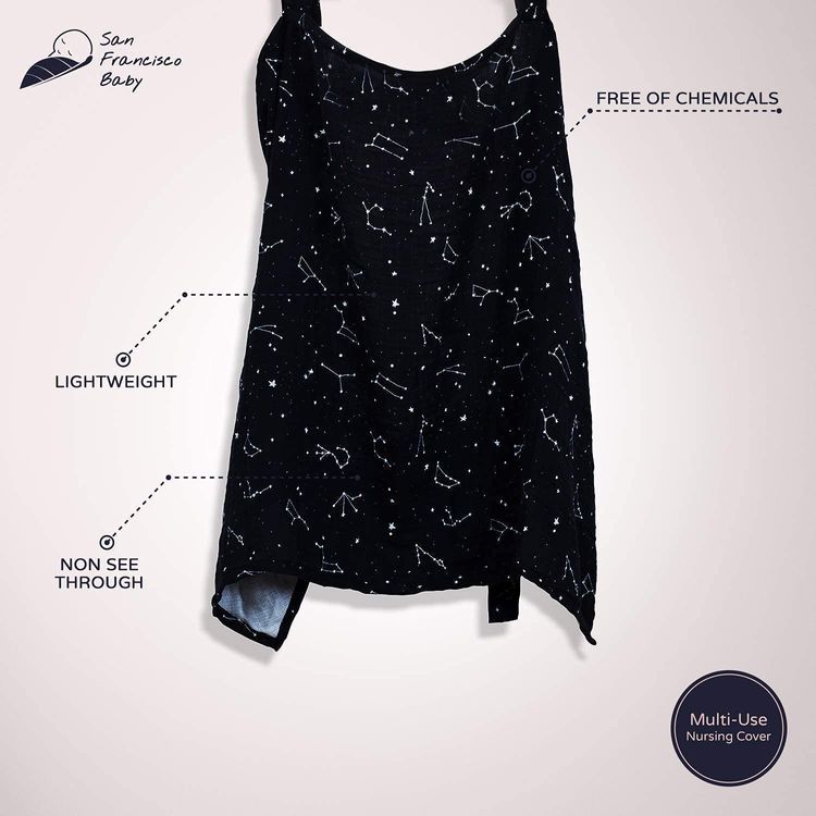 No. 9 - Cotton Nursing Cover - Large Breastfeeding Cover with Built-in Burp Cloth & Pocket - 3