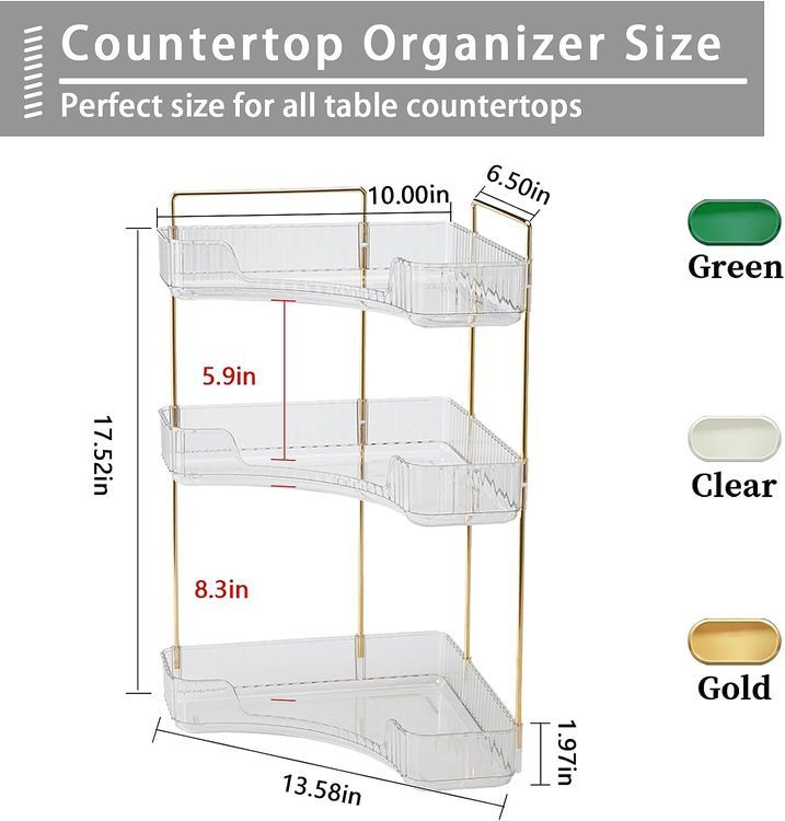 No. 7 - shuang qing 3-Tier Corner Bathroom Counter Organizer - 4