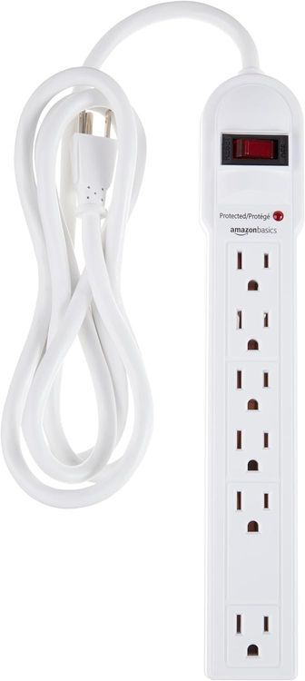 No. 3 - Amazon Basics Rectangular 6-Outlet Surge Protector Power Strip - 1