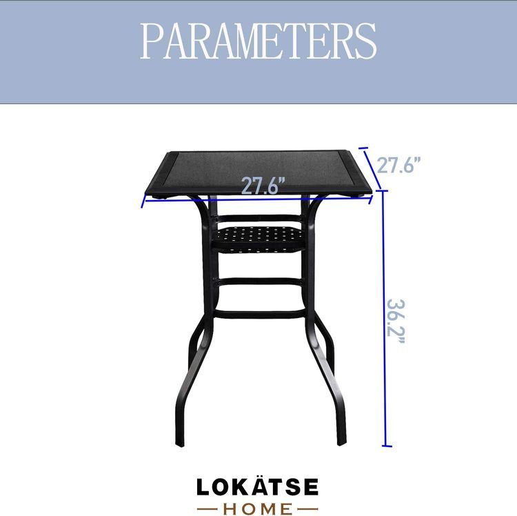 No. 5 - LOKATSE HOME Patio Bar Height Outdoor Table Bistro Square Outside High Top - 2