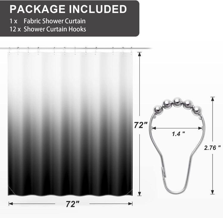 No. 10 - AmazerBath Shower Curtain Sets - 2