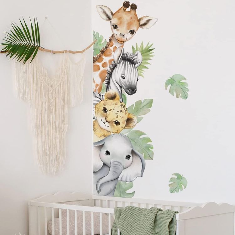 No. 9 - Watercolor Jungle Animal Wall Decals - 3