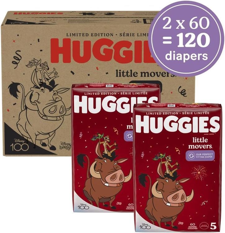 No. 4 - Huggies Size 5 Diapers, Little Movers Baby Diapers - 2