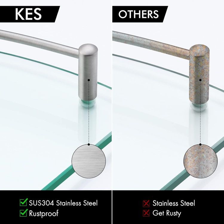 No. 7 - KES Glass Corner Shelf - 3